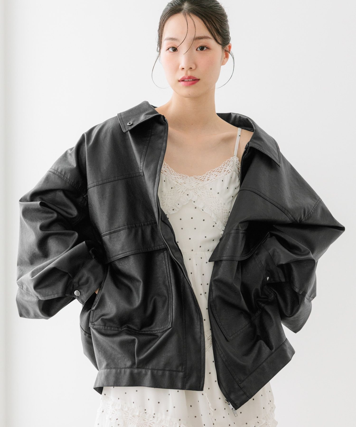 Heather｜フェイクレザーBIGブルゾン2 | Rakuten Fashion(楽天