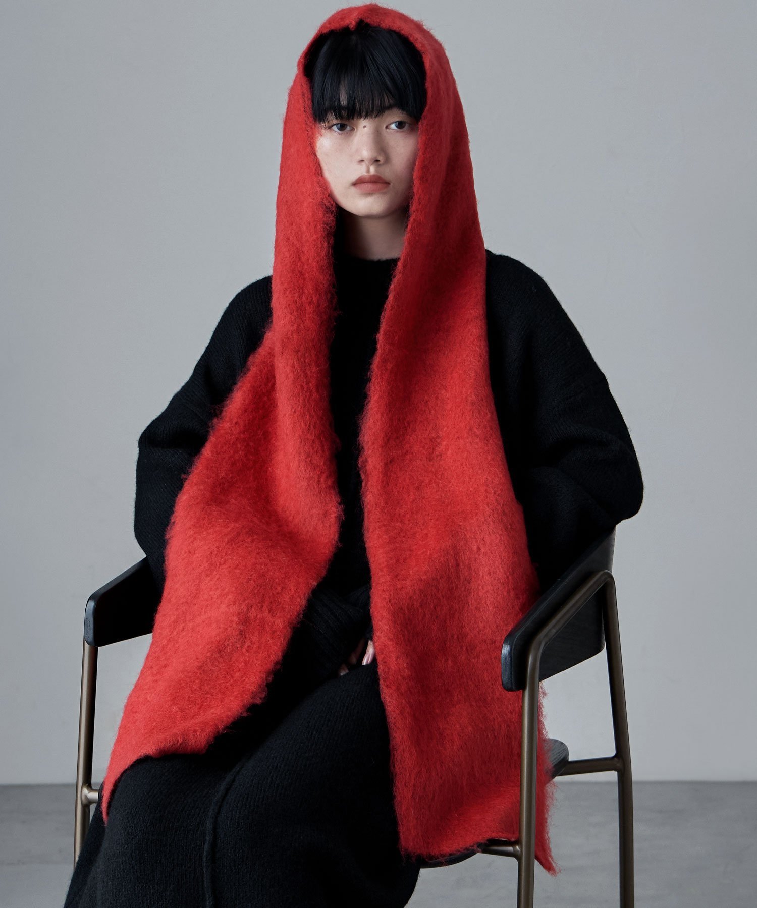 bflat｜モヘアタッチフードマフラー | Rakuten Fashion(楽天