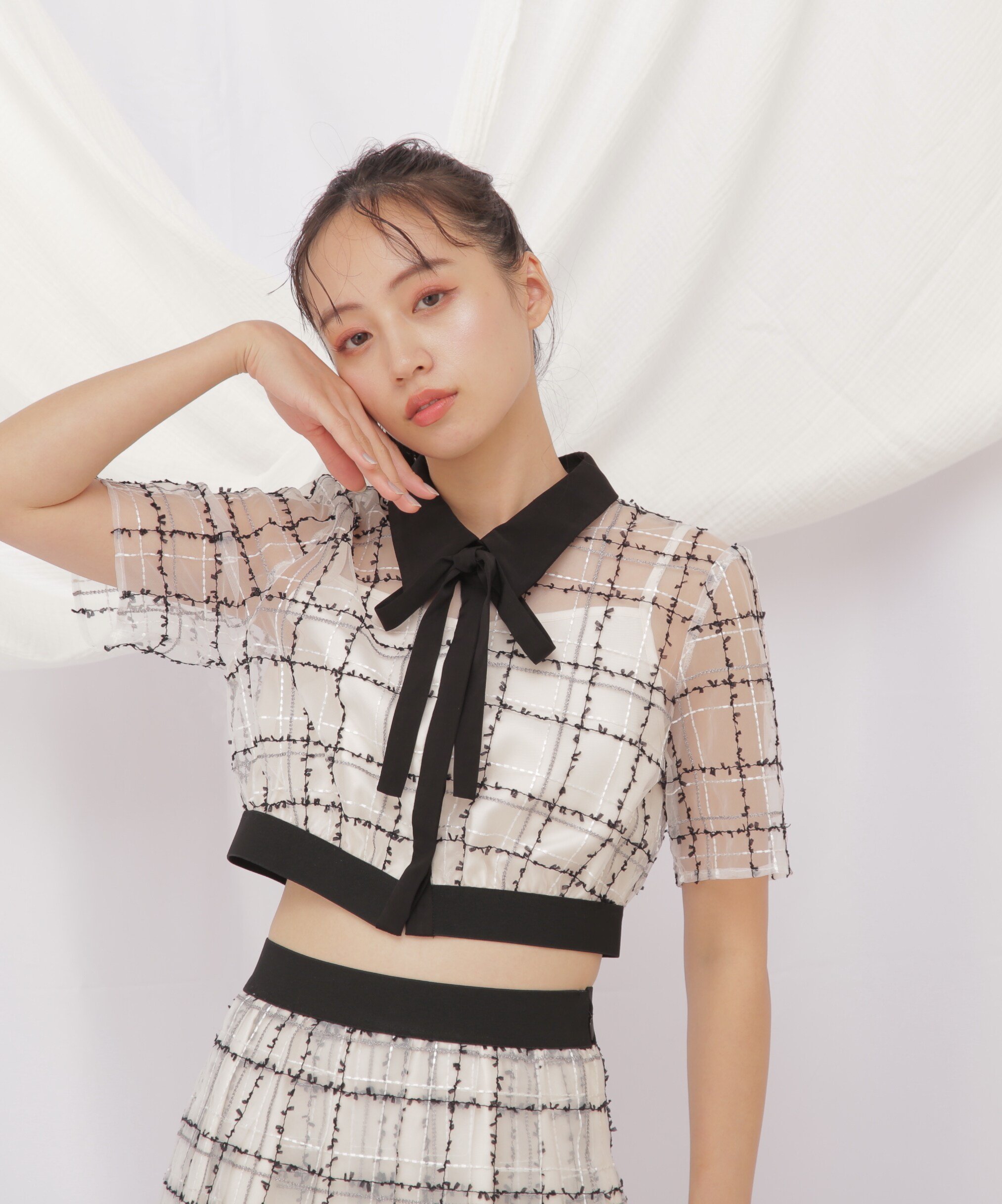 JILL by JILL STUART｜◇シアーチェックショート丈ブラウス | Rakuten