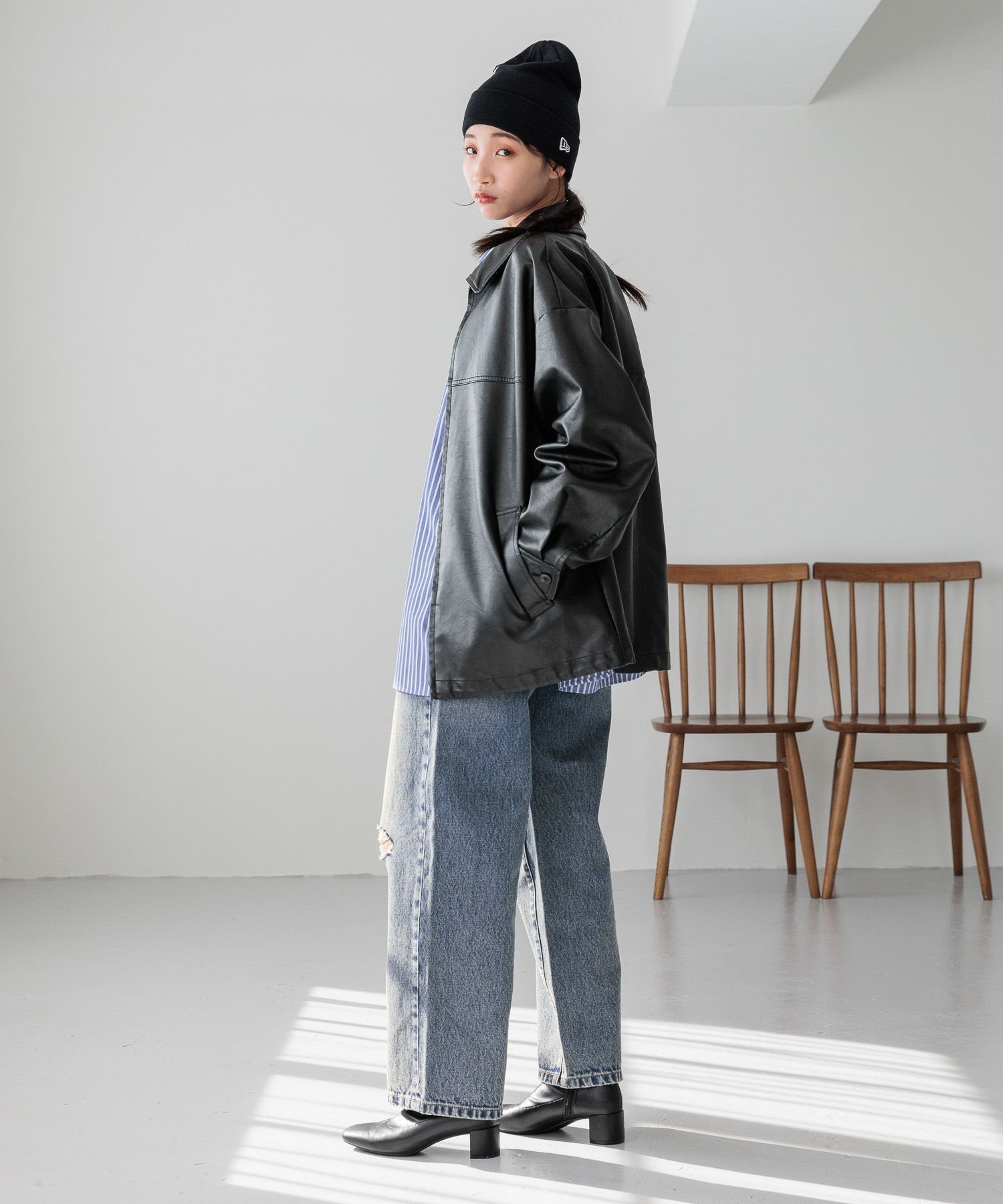 LOWRYS FARM｜レザードロストZIPブルゾン | Rakuten Fashion(楽天