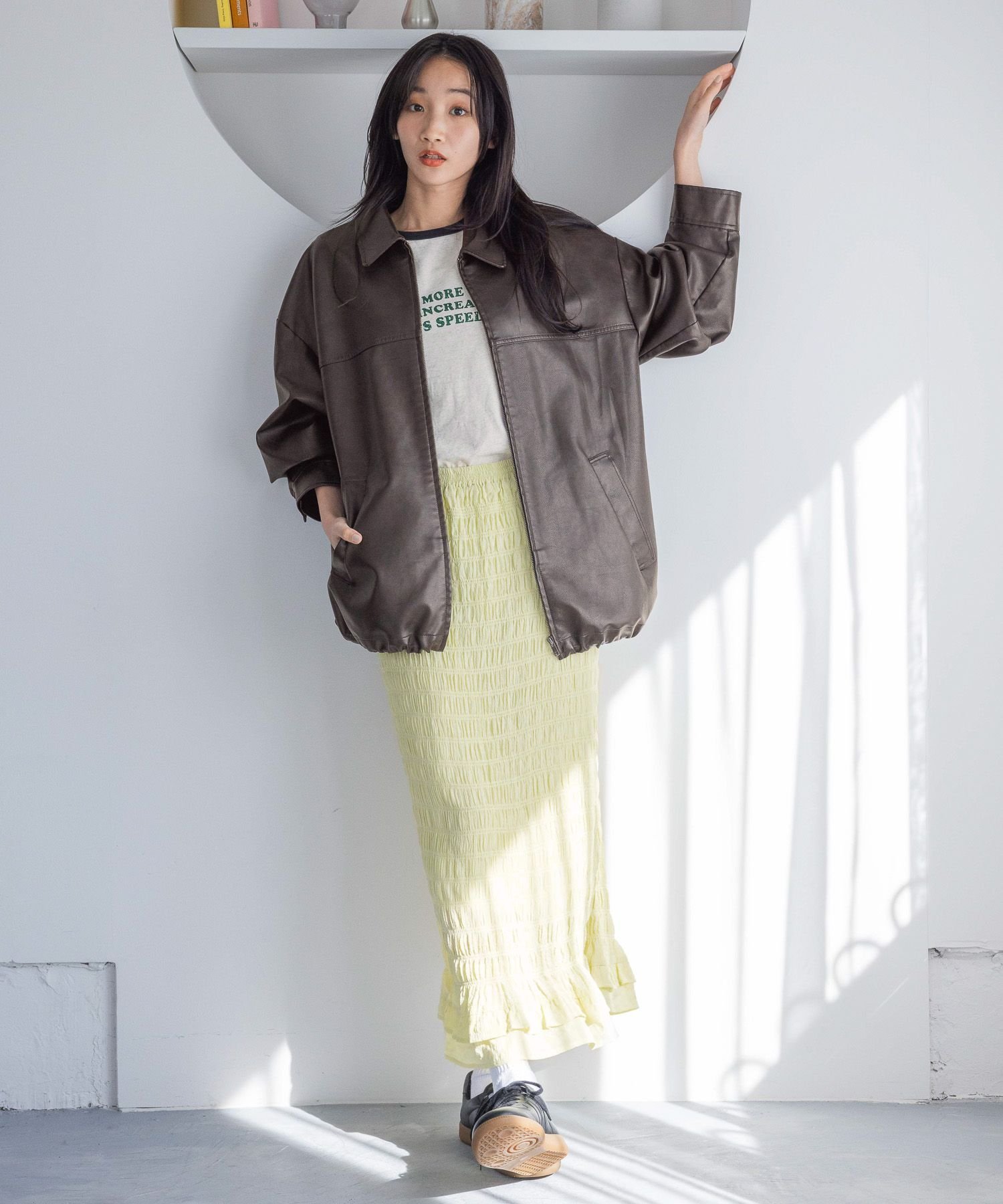 LOWRYS FARM｜レザードロストZIPブルゾン | Rakuten Fashion(楽天