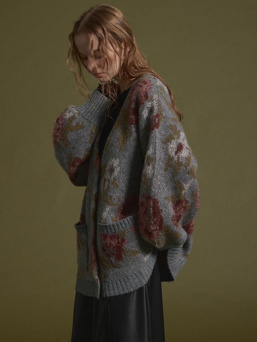 Vin｜フラワーラメニットカーディガン | Rakuten Fashion(楽天