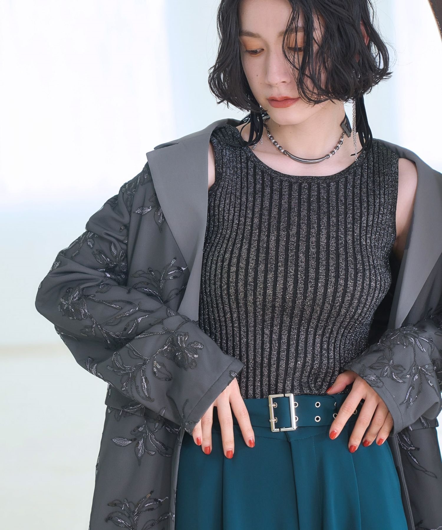 HARE｜2WAYスクエアラメニットタンクトップ | Rakuten Fashion(楽天