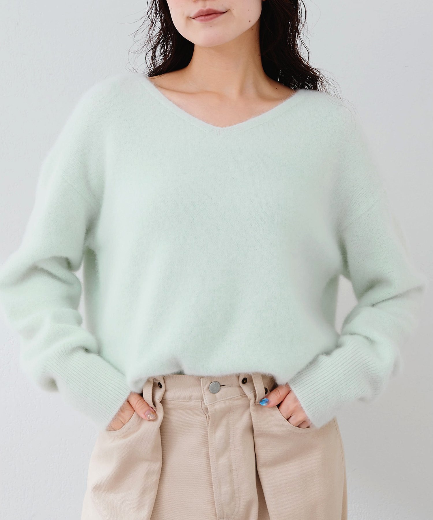 Whim Gazette｜フォックスウール Vネックプルオーバー | Rakuten