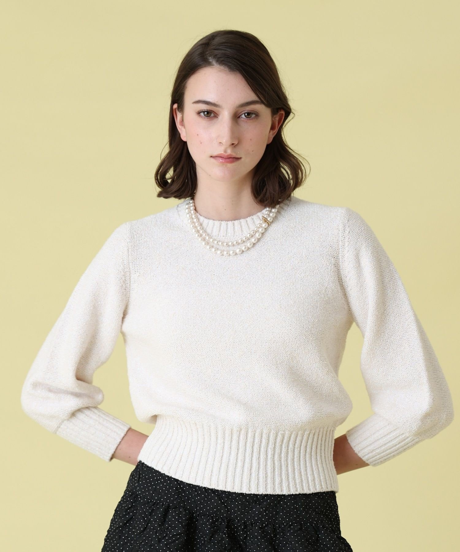 ANAYI｜MIXラメブークレショート プルオーバー | Rakuten Fashion(楽天