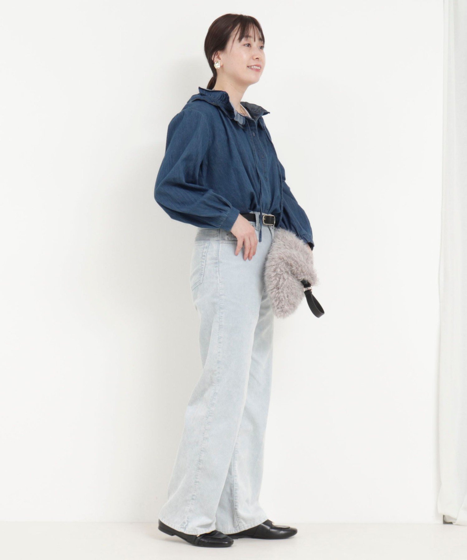 NOLLEY'S｜ライトデニムフリルブラウス | Rakuten Fashion(楽天
