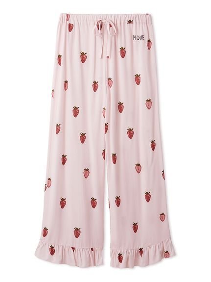 gelato pique｜ストロベリー柄ツイルロングパンツ | Rakuten Fashion