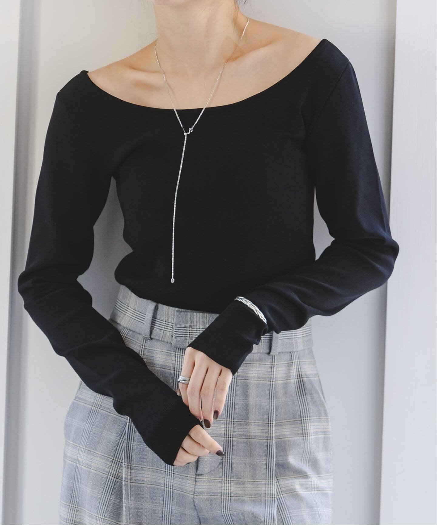 NOBLE｜デコルテロングスリーブニット | Rakuten Fashion(楽天