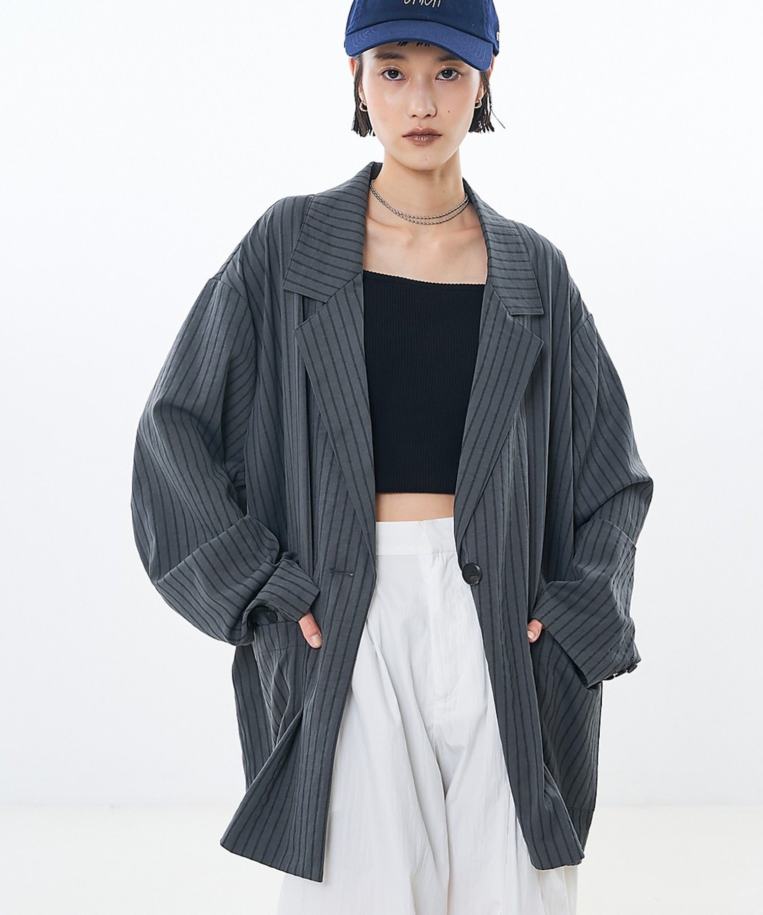 NOMINE｜ストライプワイドジャケット | Rakuten Fashion(楽天