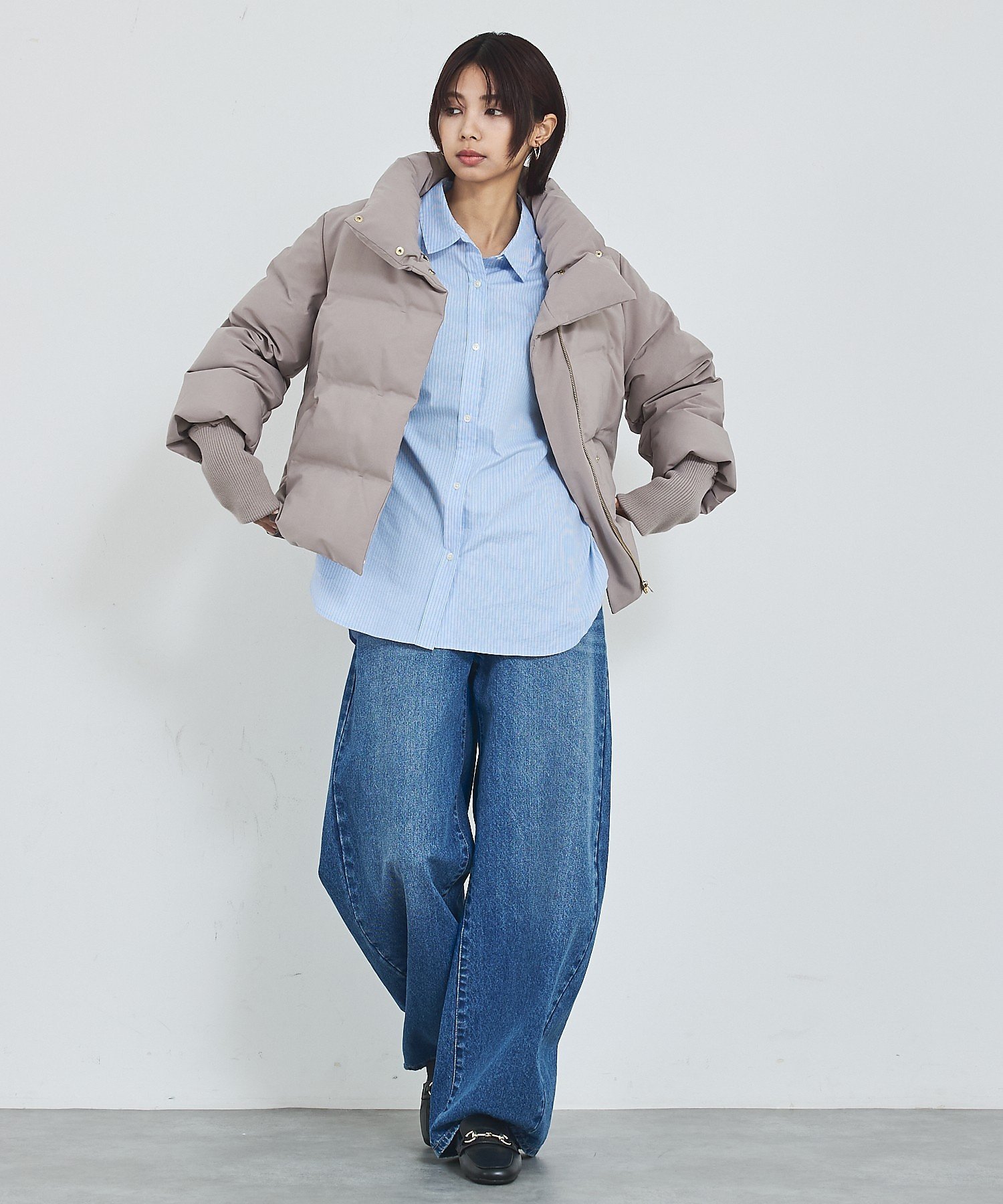 abahouse mavie｜【WEB Domani掲載】袖リブシームレススタンドダウン