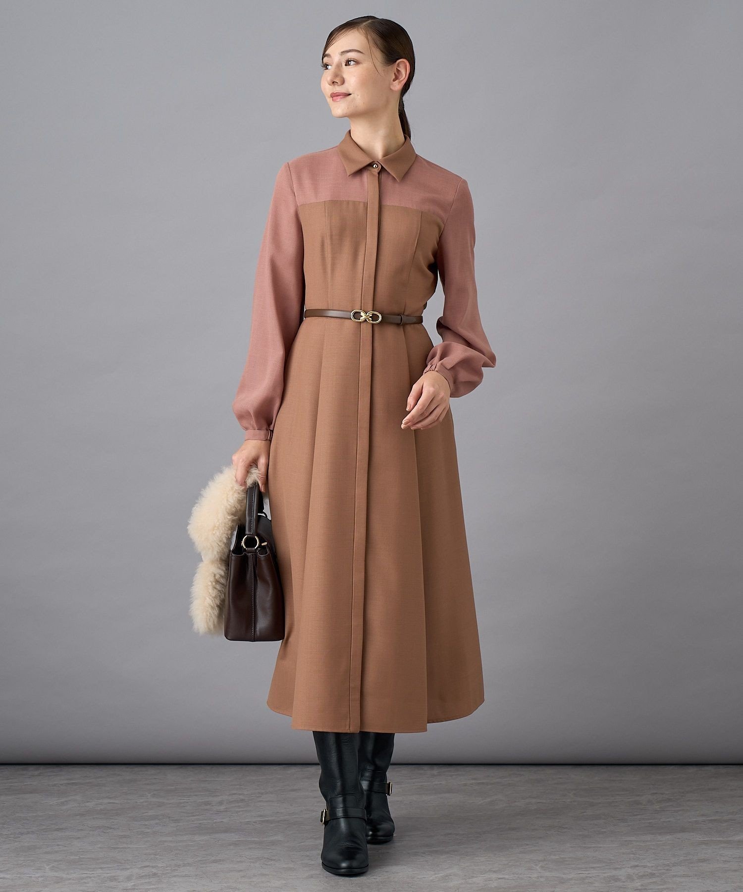 ANAYI｜シアーコンビフレア ワンピース | Rakuten Fashion(楽天