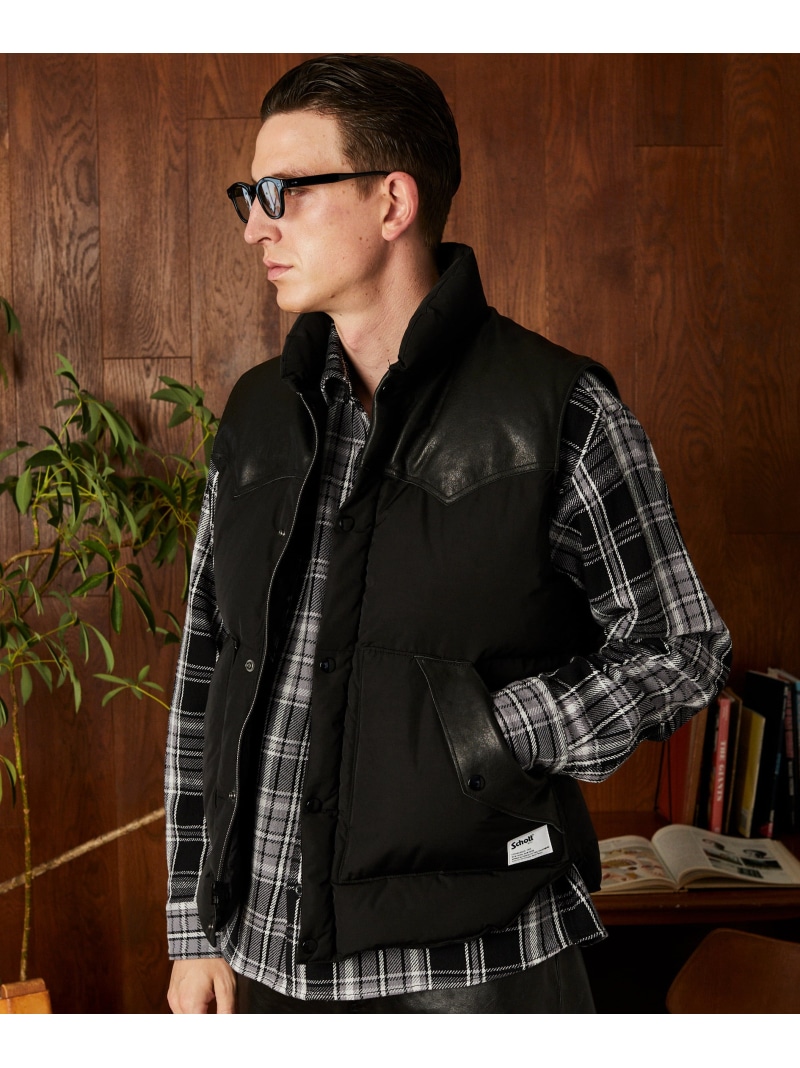 楽天市場】schott レザー ダウン ベストの通販