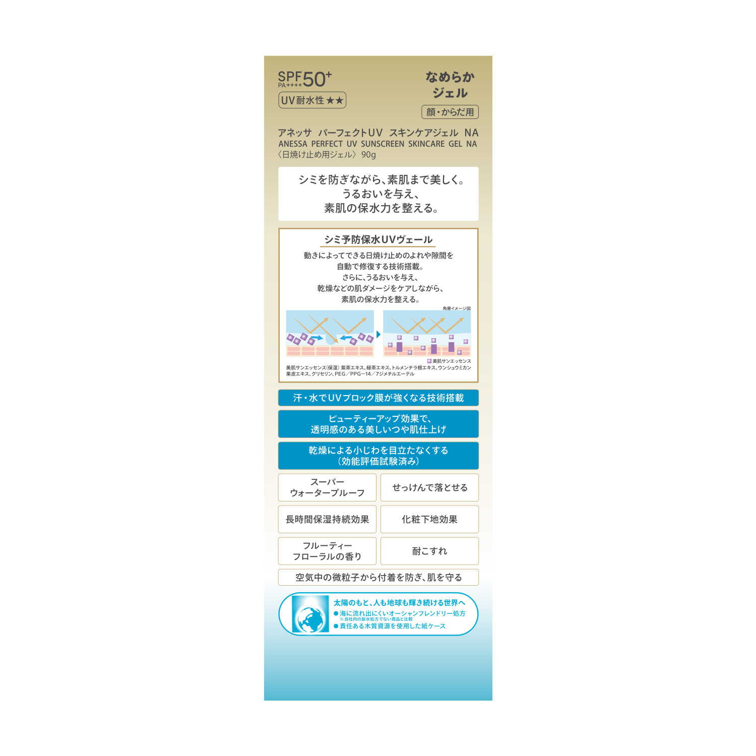 楽天市場】資生堂 アネッサ パーフェクトUV スキンケアジェル NA 90g