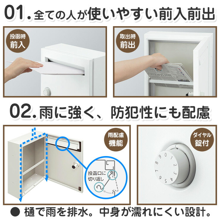 楽天市場】【無料☆特典付】パナソニック クリアスFF 壁付けポスト 鍵