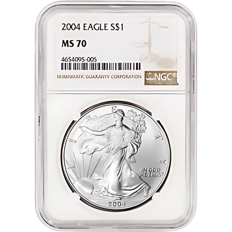 楽天市場】2004 アメリカン シルバー イーグル - NGC MS70 : 世界の