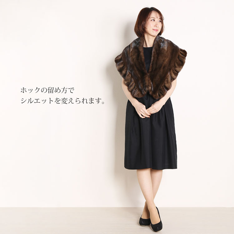 楽天市場】【40%offクーポン】ミンク ケープ フリルデザイン ショール
