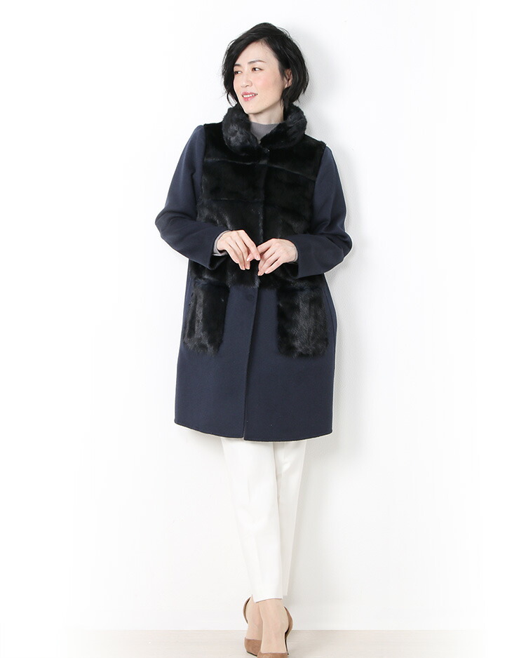 楽天市場】【40%offクーポン】ミンク ＆ カシミヤ 混 ウール コート 一