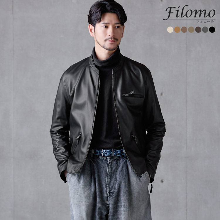 楽天市場】【4h限定20%off】レザージャケット メンズ 本革 ラムレザー