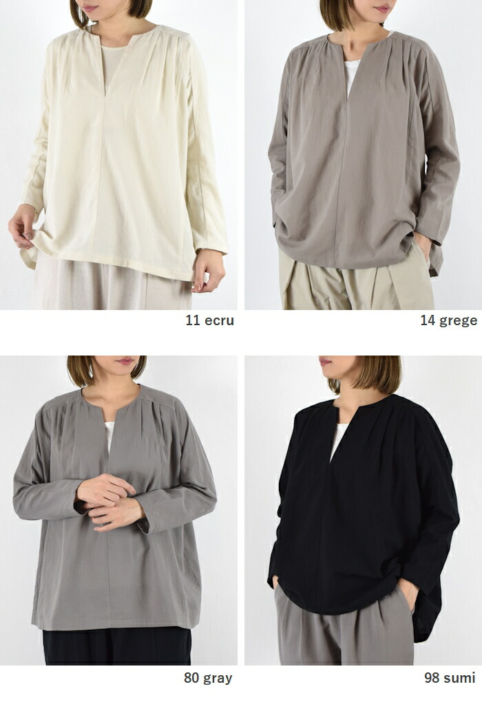 楽天市場】evam eva(エヴァムエヴァ)cotton tuck pullover 4colormade