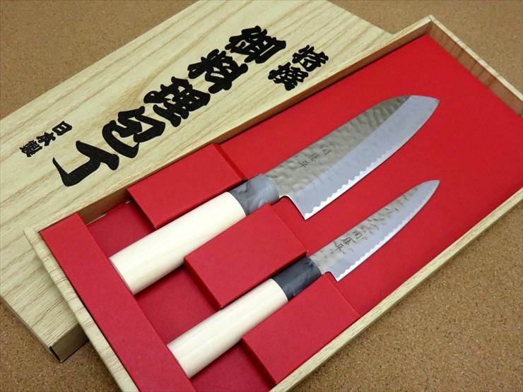最強2本セット】牛刀＆ペティナイフ槌目包丁ITADACI岐阜・関市