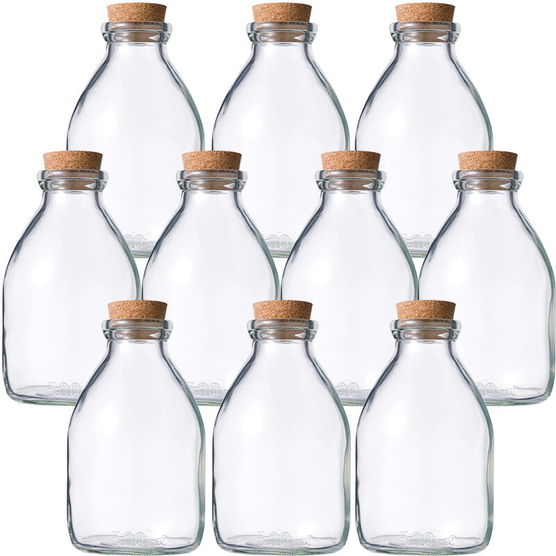 楽天市場】ガラス瓶 コルク瓶 M-500コルク 509ml 〈39×33.5×15〉 容器