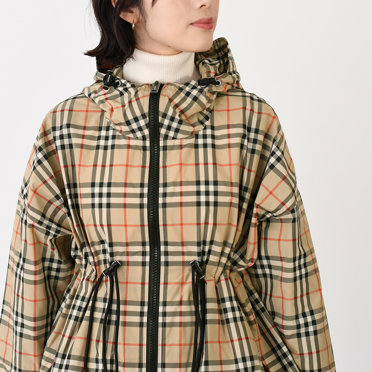 楽天市場】BURBERRY バーバリー アウター チェック ドローストリング
