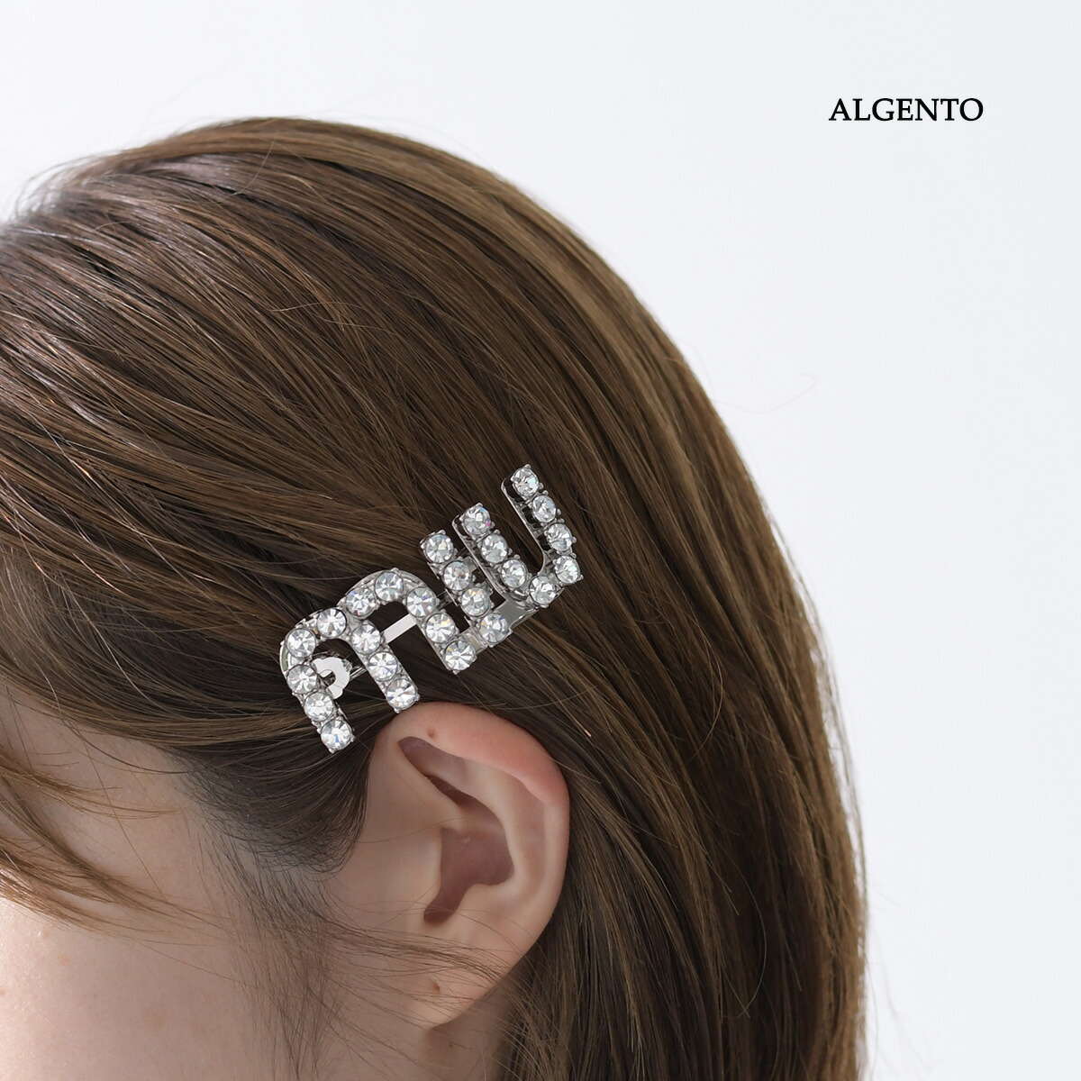 楽天市場】MIU MIU ミュウミュウ クリスタル ヘアクリップ ヘア