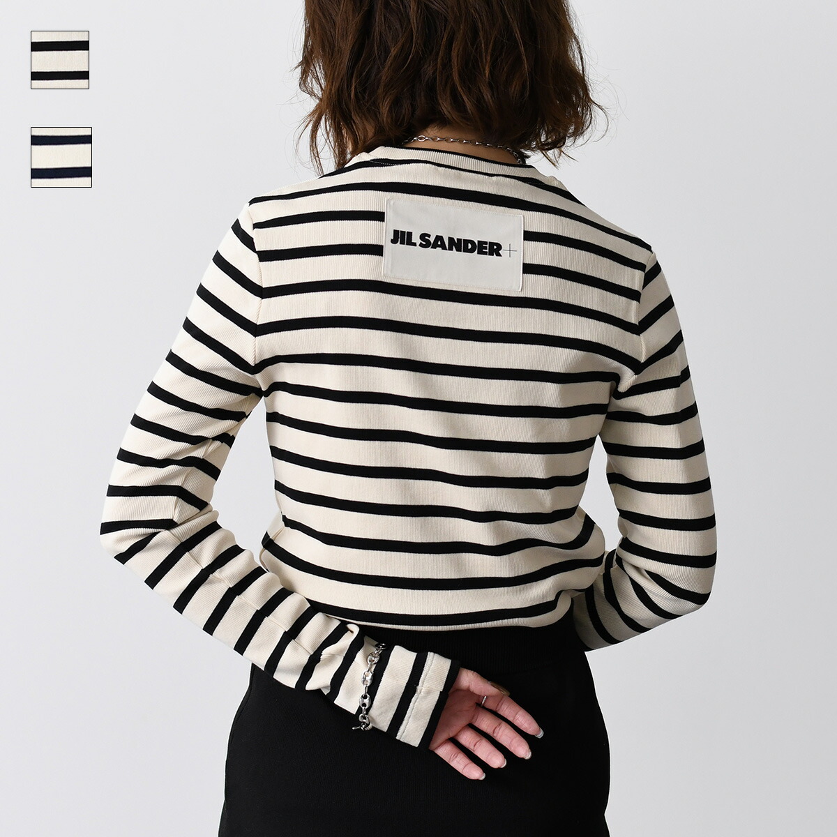楽天市場】JILSANDER ジルサンダー トップス バッグロゴボーダー長袖T
