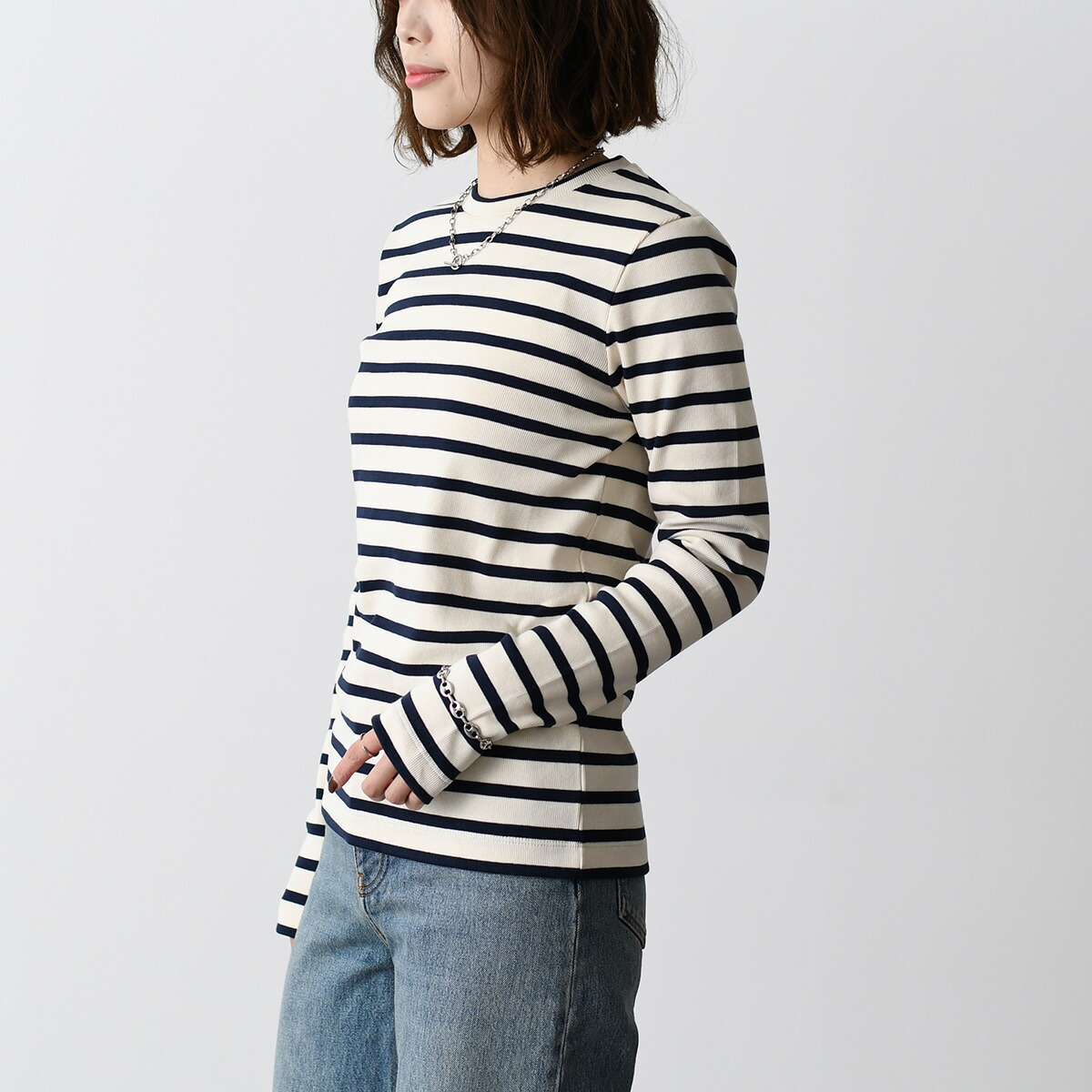 楽天市場】JILSANDER ジルサンダー トップス バッグロゴボーダー長袖T