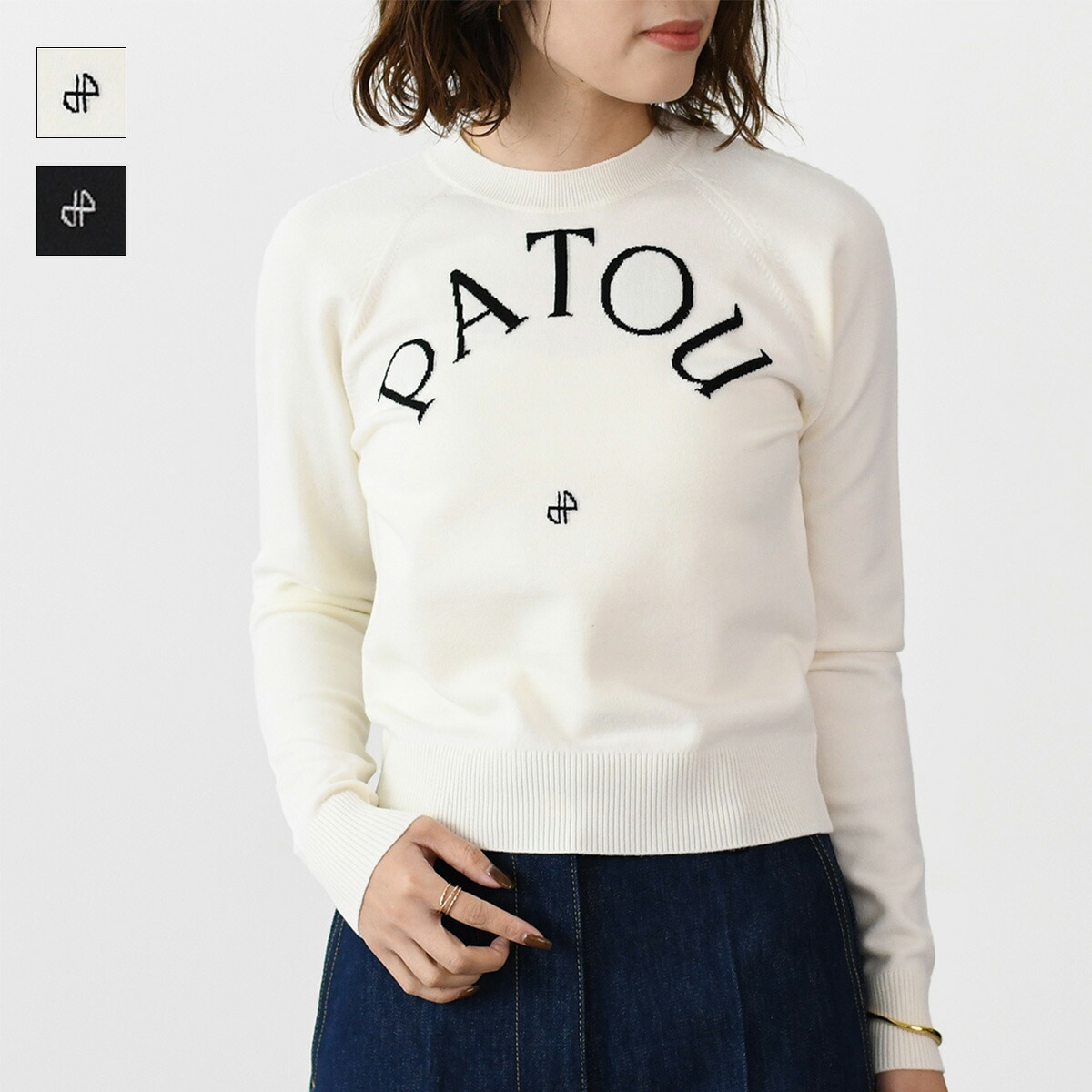 楽天市場】PATOU パトゥ ニット トップス ウールブレンド ロゴトップス