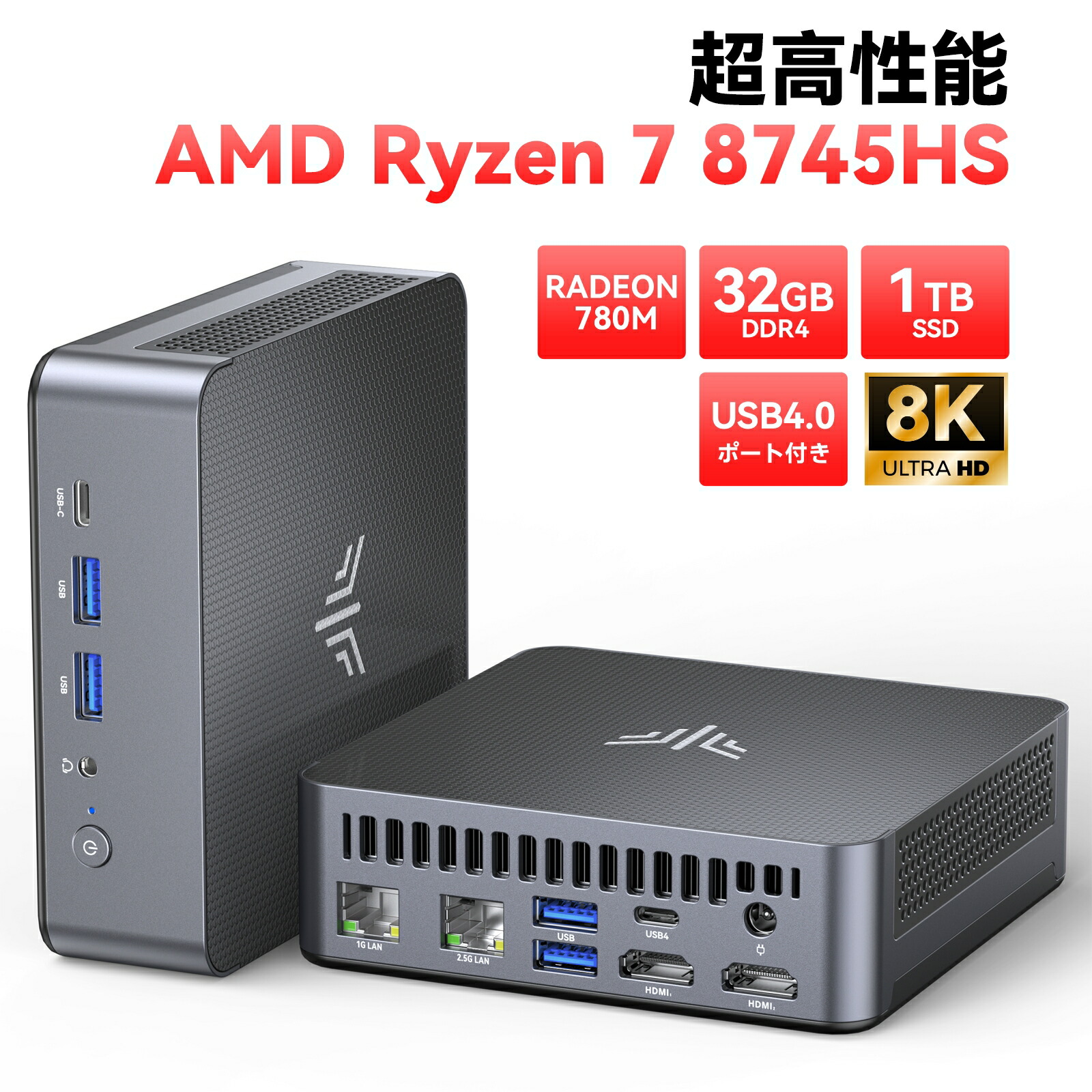 楽天市場】【SS期間限定27％オフ】 NiPoGi ミニpc Ryzen 7 8745HS mini