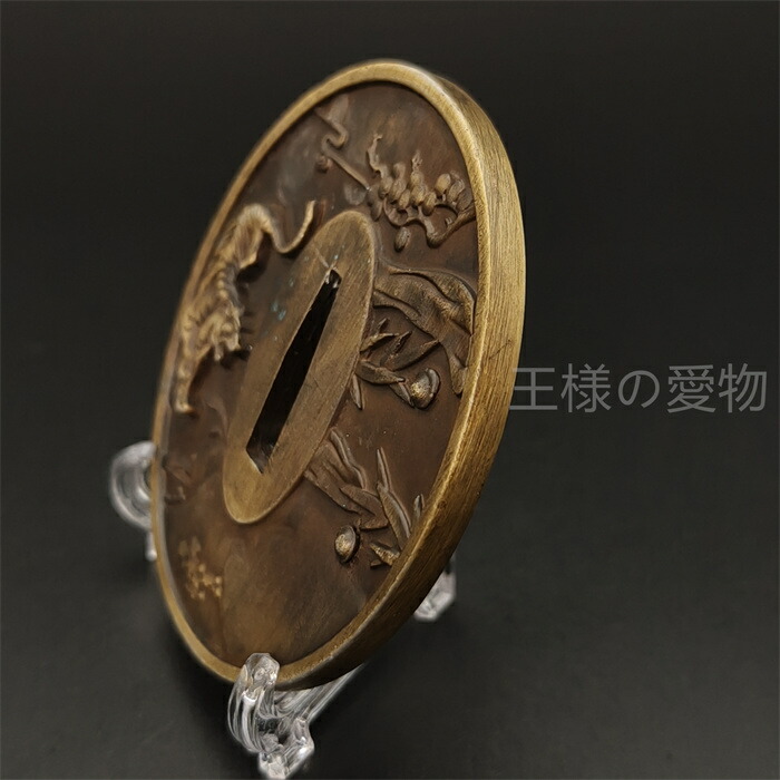 楽天市場】日本刀装具 刀鍔 松下猛虎図 合金製 金工 細工 鍔 つば 居合