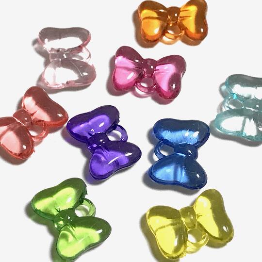楽天市場】（20個セット）リボン アクリルチャーム 13mm×17mm クリア