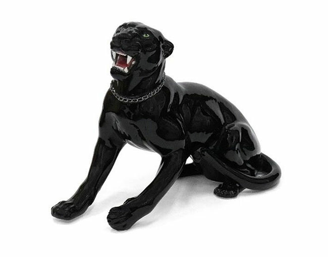 ヴィンテージ ブラックパンサー 黒豹 ペア オブジェ インテリア