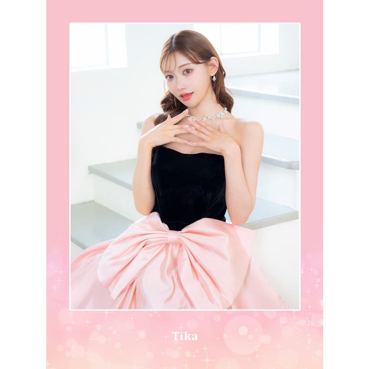 楽天市場】Tika Aラインビッグリボンウエストマークベアロングドレス
