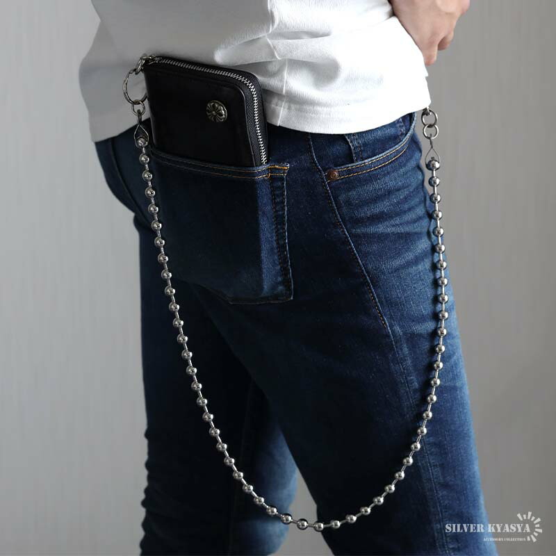 楽天市場】ステンレス ウォレットチェーン ボールチェーン シルバー 幅