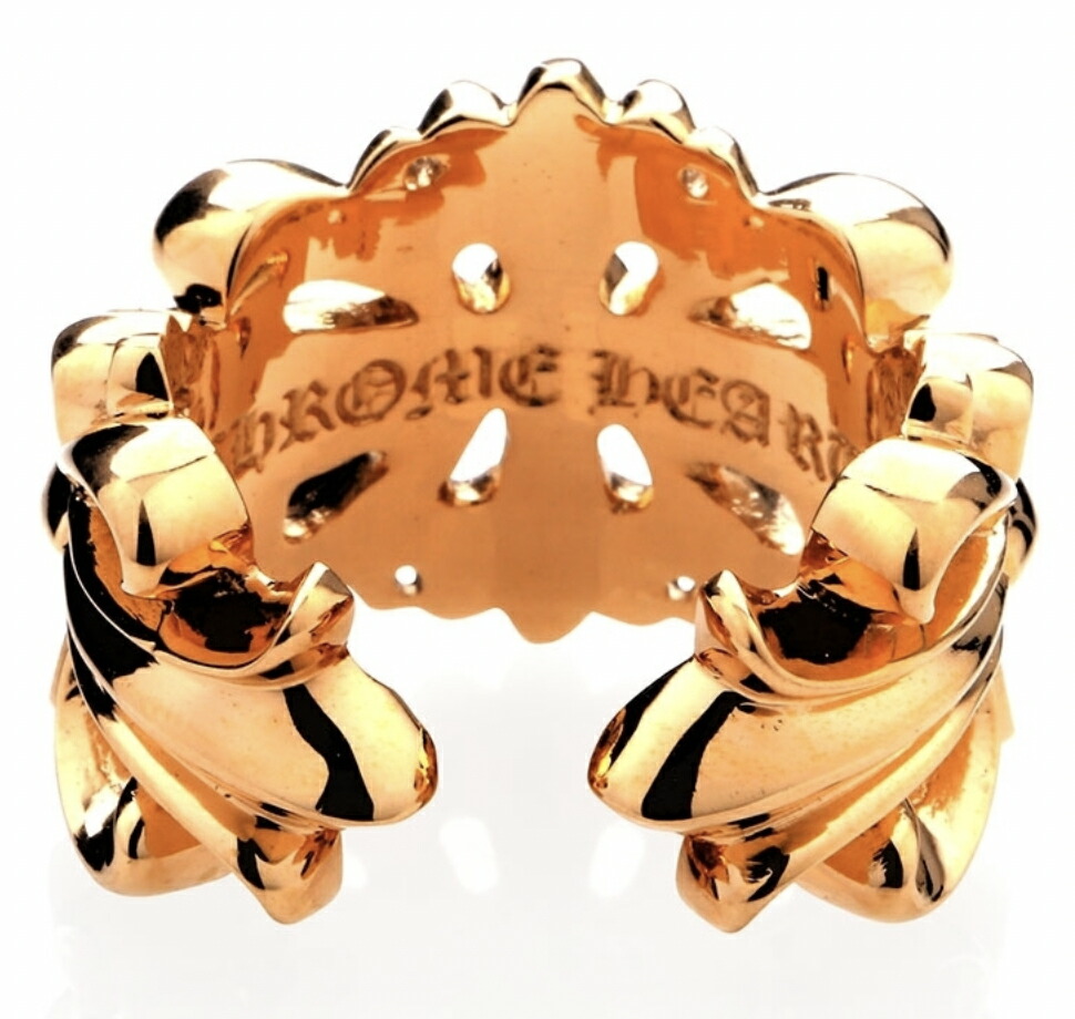 楽天市場】CHROME HEARTS DOUBKE FLORAL CROSS RING 22K SIZE 18