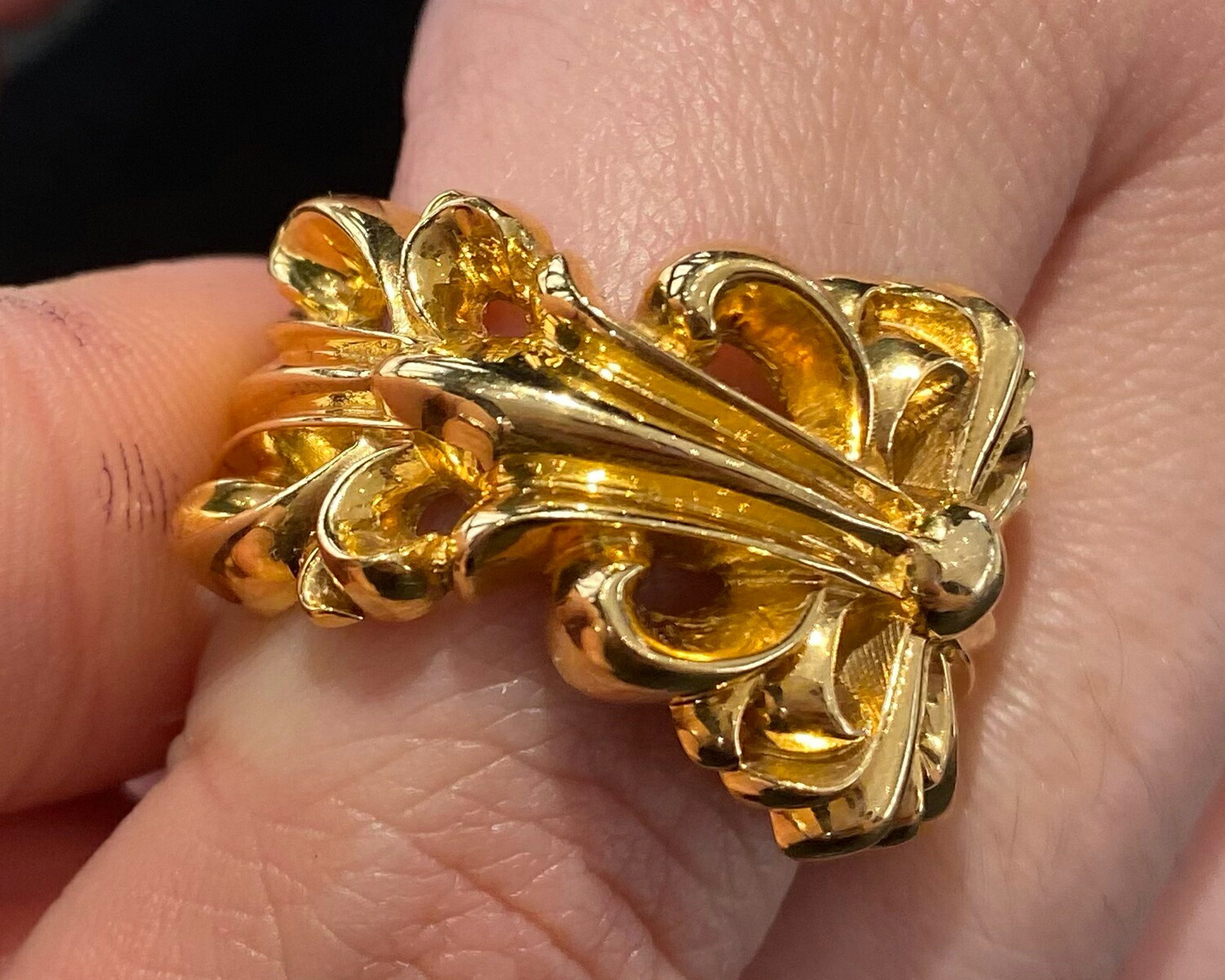楽天市場】CHROME HEARTS DOUBKE FLORAL CROSS RING 22K SIZE 18