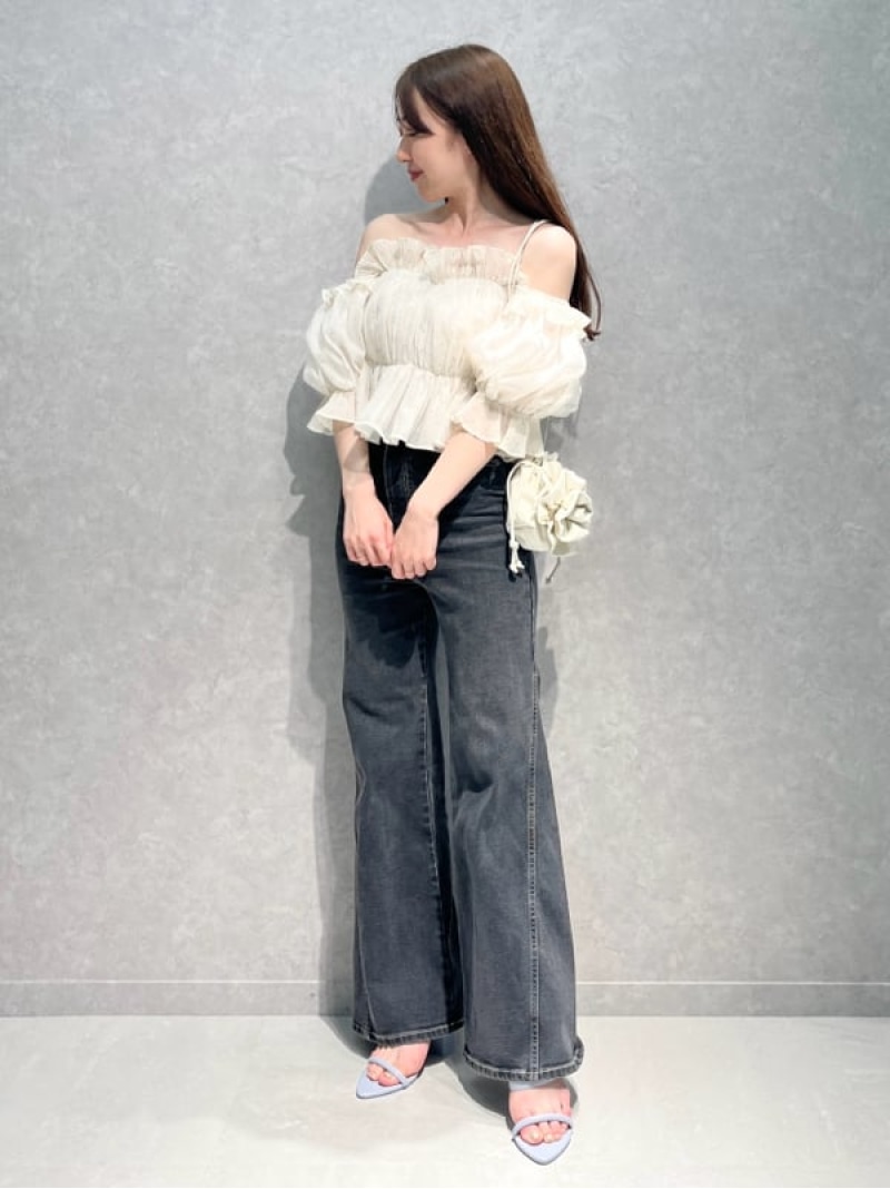 SNIDEL Sustainableギャザーオフショルブラウス SNIDEL Sustainable