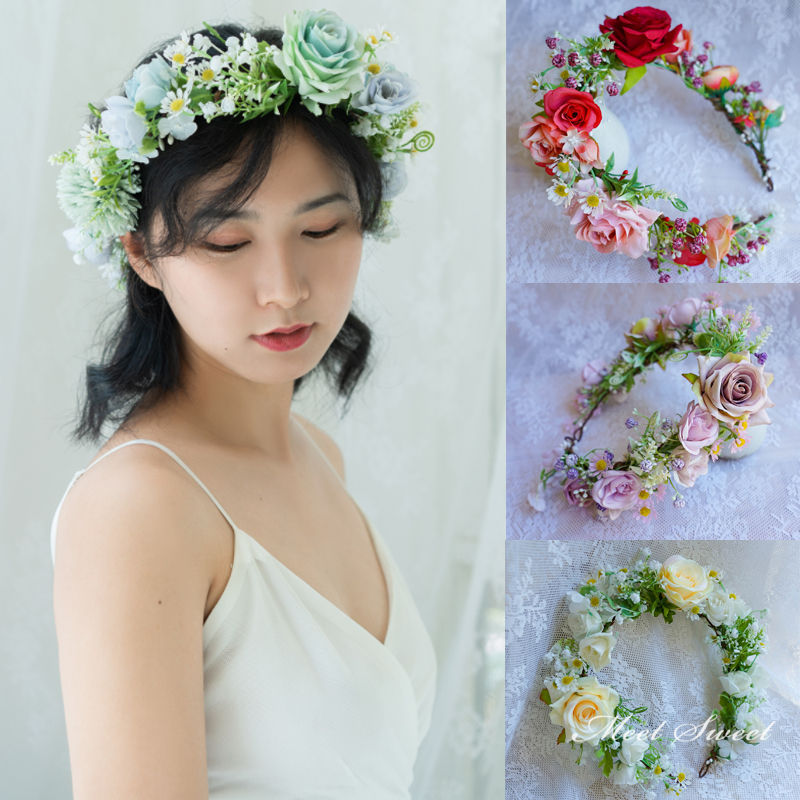 楽天市場】5色 ウェディング 花冠 挙式 卒業式 ヘッドドレス 花かん