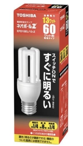東芝 ネオボールZ D形 3波長形 電球色 EFD15EL/13-Z (電球・蛍光灯