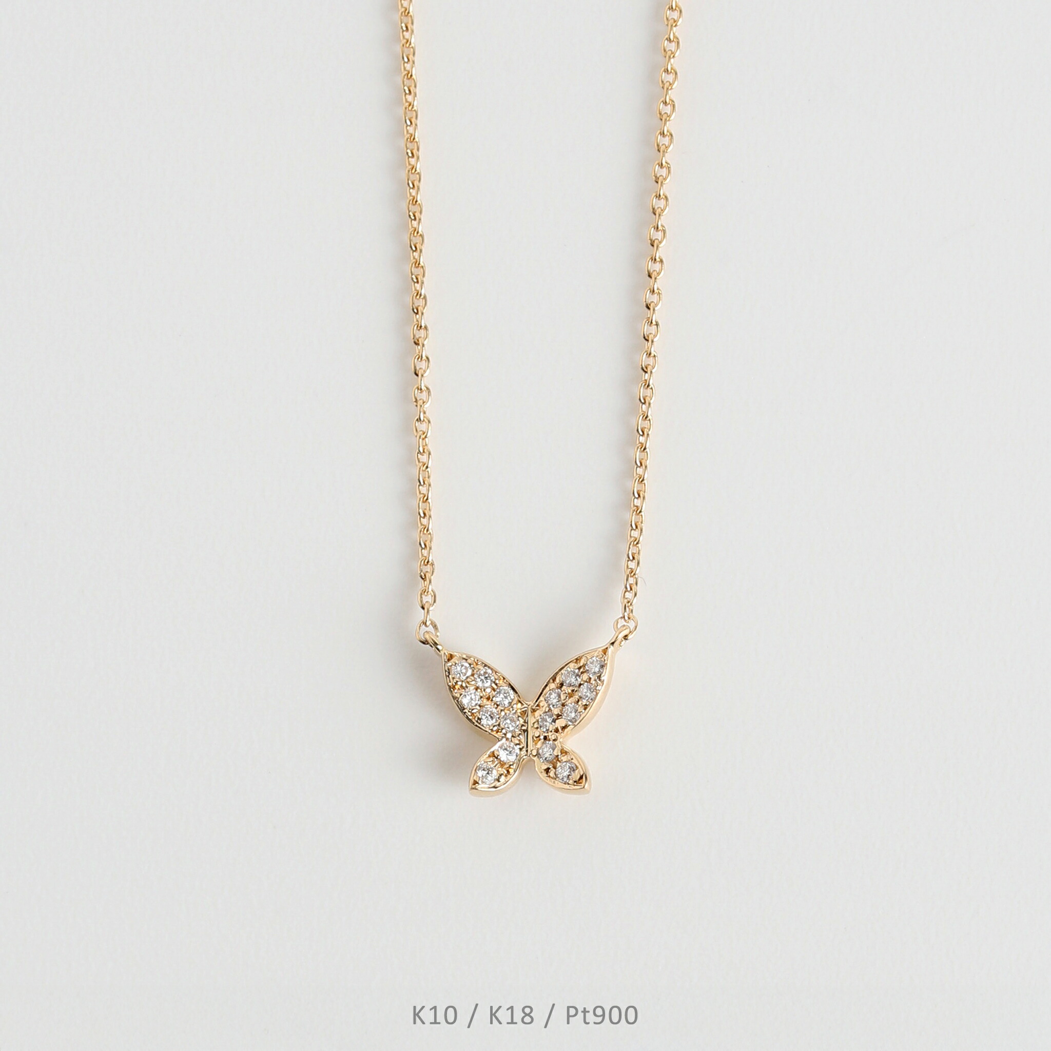 楽天市場】【Butterfly Pave Necklace】 K10/K18/Pt900 バタフライ