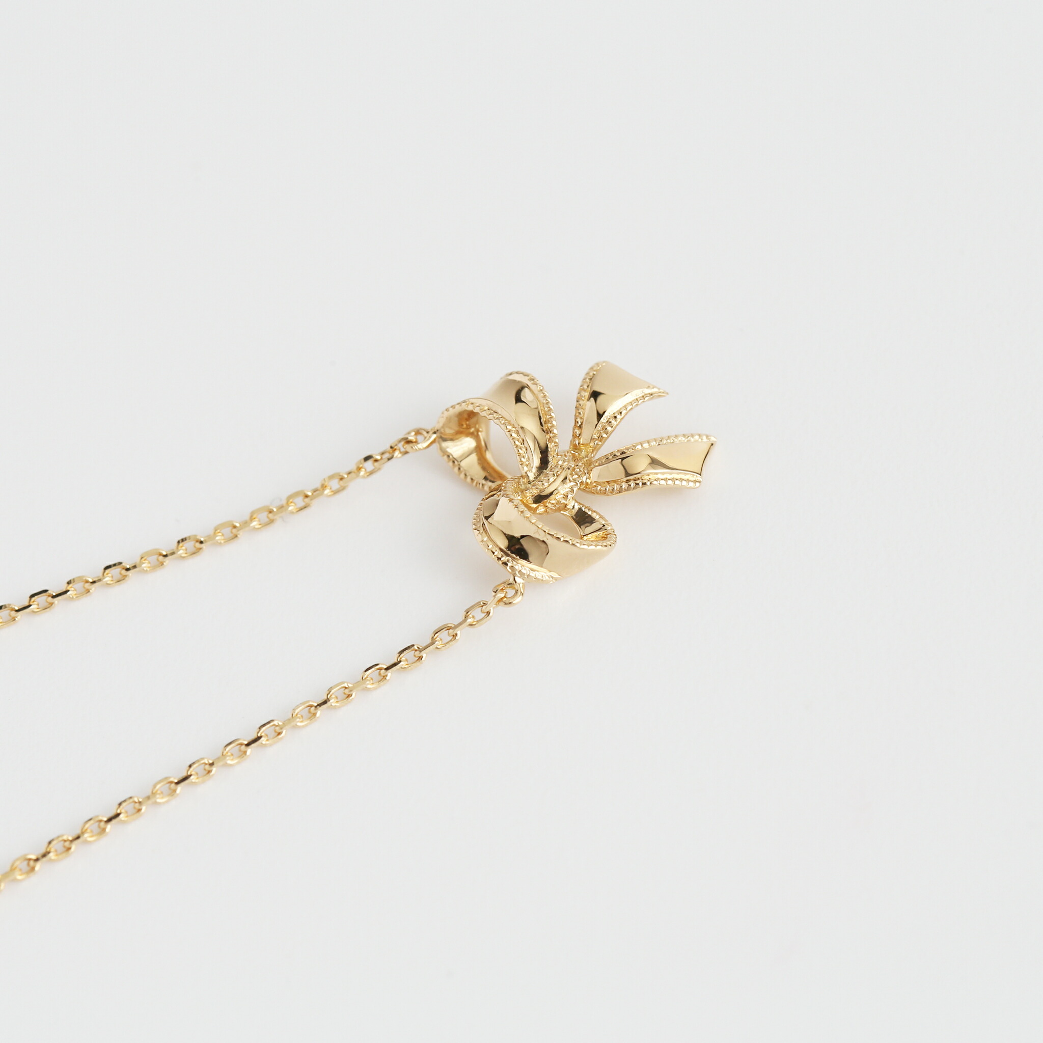 楽天市場】【Ribbon Necklace】 K10/K18/Pt900 リボン モチーフ 地金