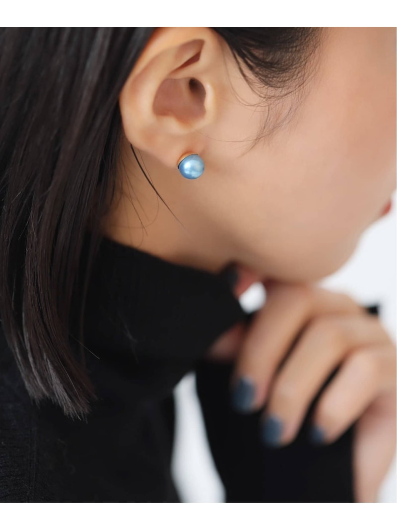 楽天市場】エシカルインディゴパール8mmピアス K10(両耳) Lilas