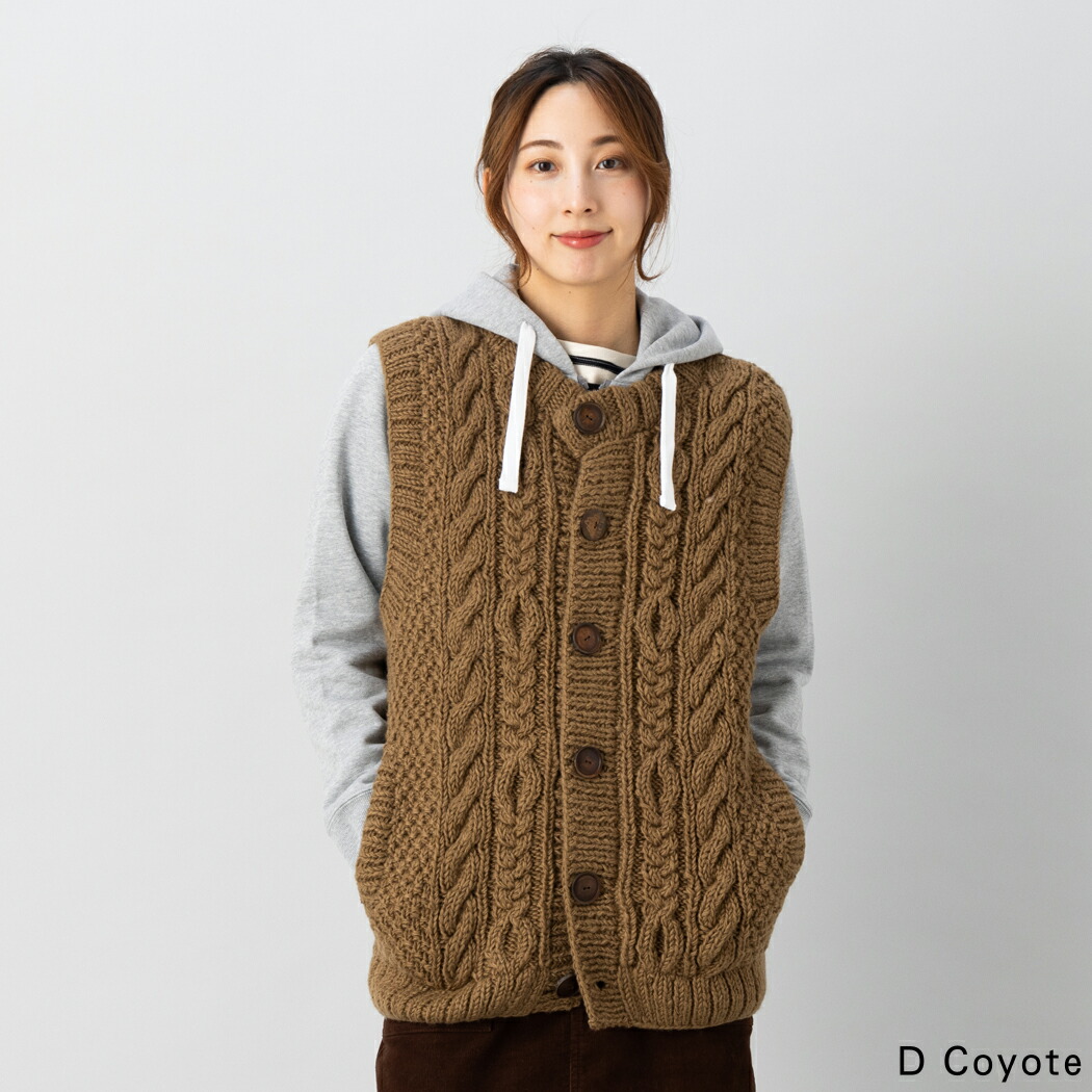 美品 手編みヒマラヤン クライマーズハンドニット ケーブル編み ニット