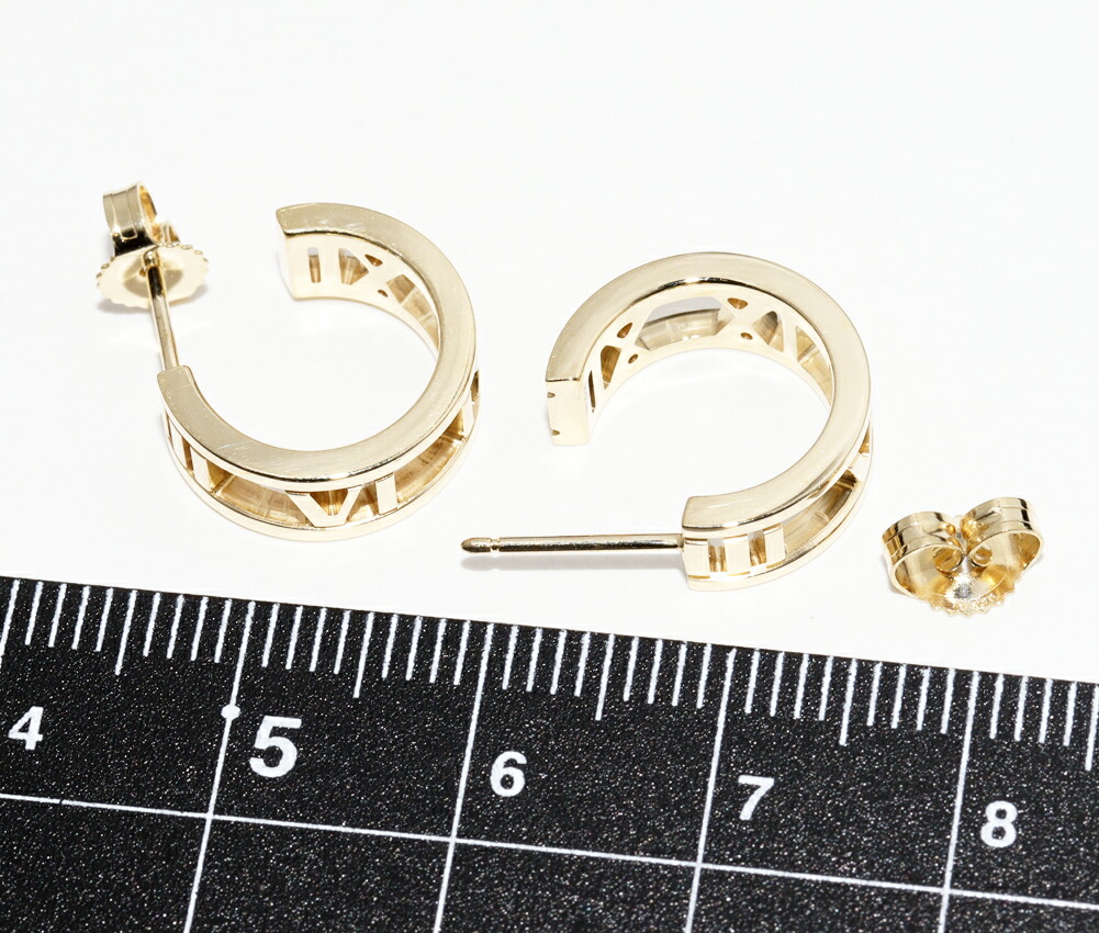 楽天市場】ティファニー ピアス K18YG オープンアトラス フープピアス
