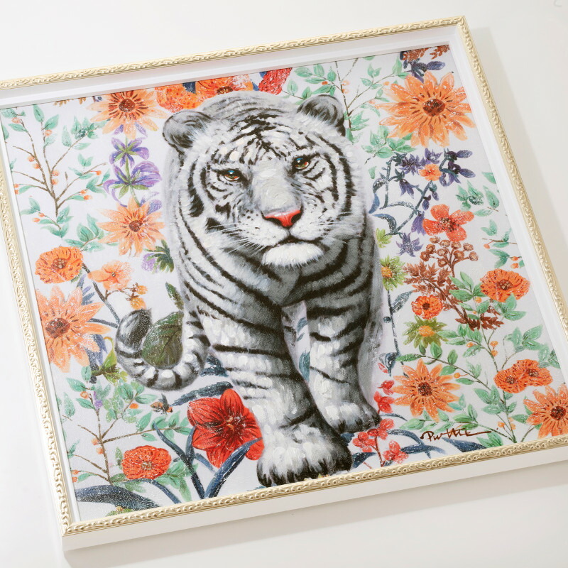 楽天市場】入手済】 虎 の 絵 特大 アートパネル 絵画 ホワイト
