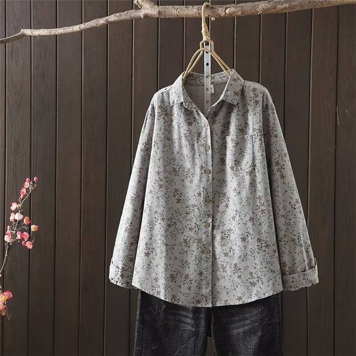 楽天市場】花柄 シャツ レディース 綿 秋 冬 花柄シャツ 総柄 シャツ
