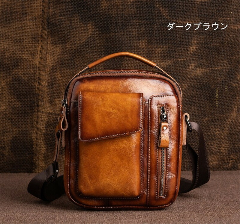 楽天市場】本革ショルダーバッグ メンズ 牛革 ミニショルダー 本革