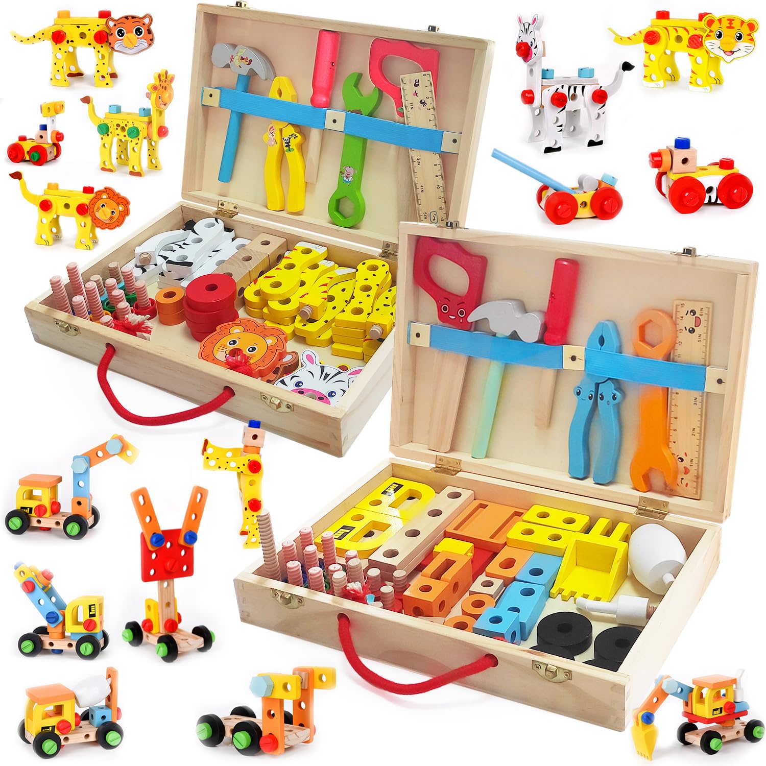 楽天市場】大工さん おもちゃ 木製 2in1 子供 知育玩具 DIY 組み立て